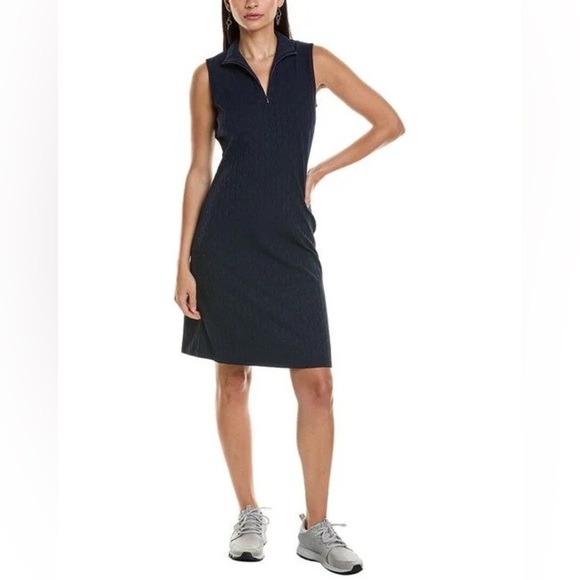 J.McLaughlin Bedford Navy Angle Stripe Jacquard Dress Size Medium NEW - Picture 1 of 7